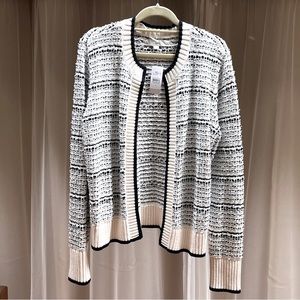 LOFT Textured Tweed Open Sweater Jacket